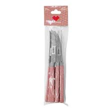 Conjunto 6 Facas de Mesa Rosa Linha Gramado