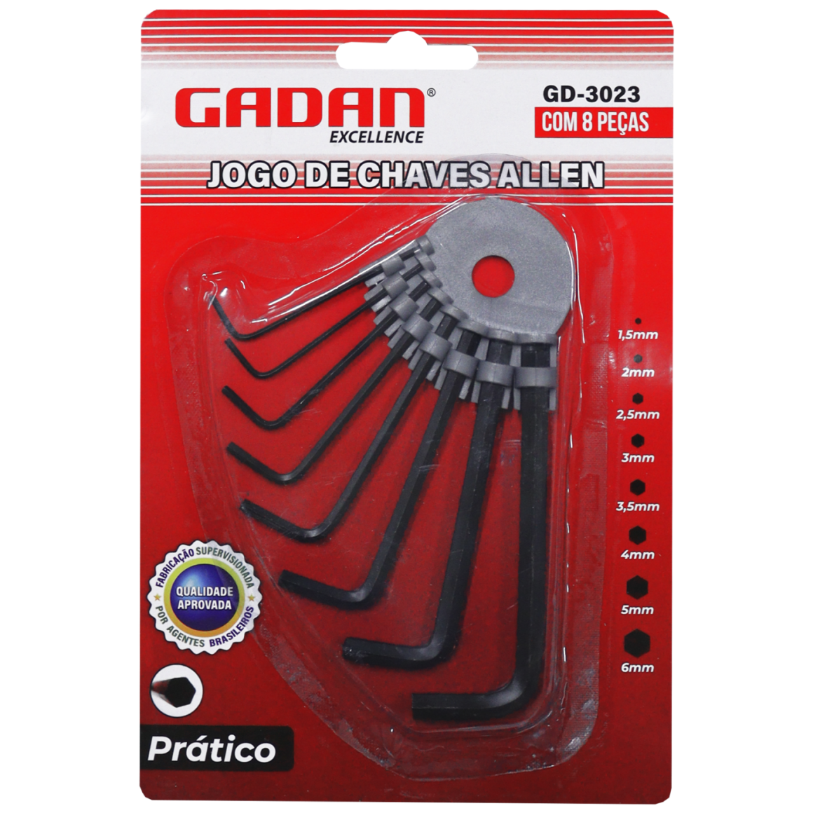 KIT CHAVE ALLEN C/ 8 PEÇAS - GADAN