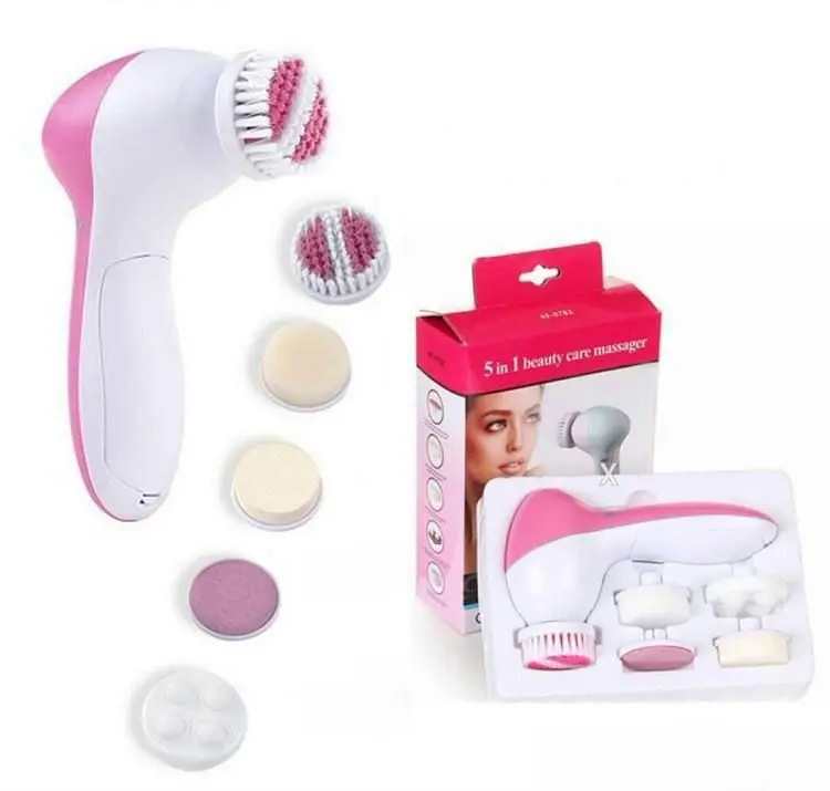 Massageador Elétrico Facial Escova Limpeza Esfoliação 5 Em 1