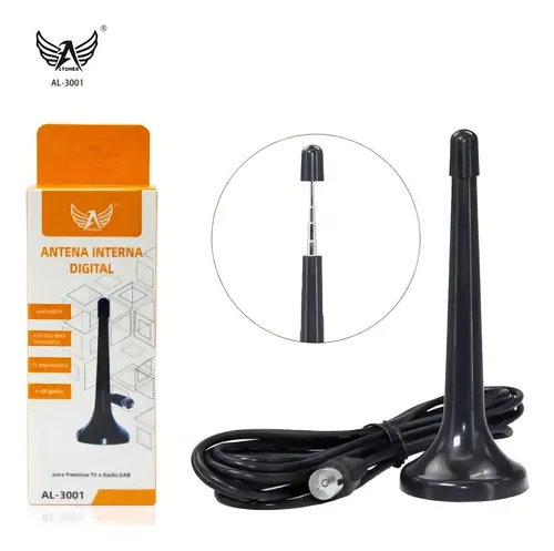 Antena de Tv Digital Interna Hdtv Cabo de 3 metro