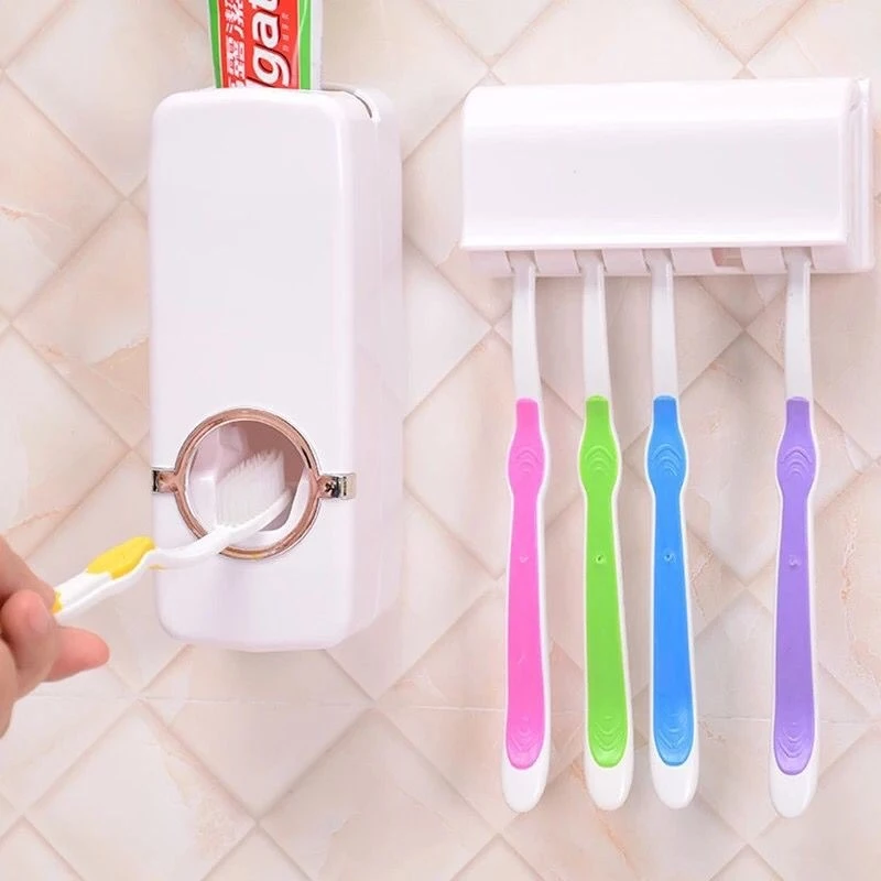 Dispenser de Creme Dental Pasta de Dente Suporte Escova Dente