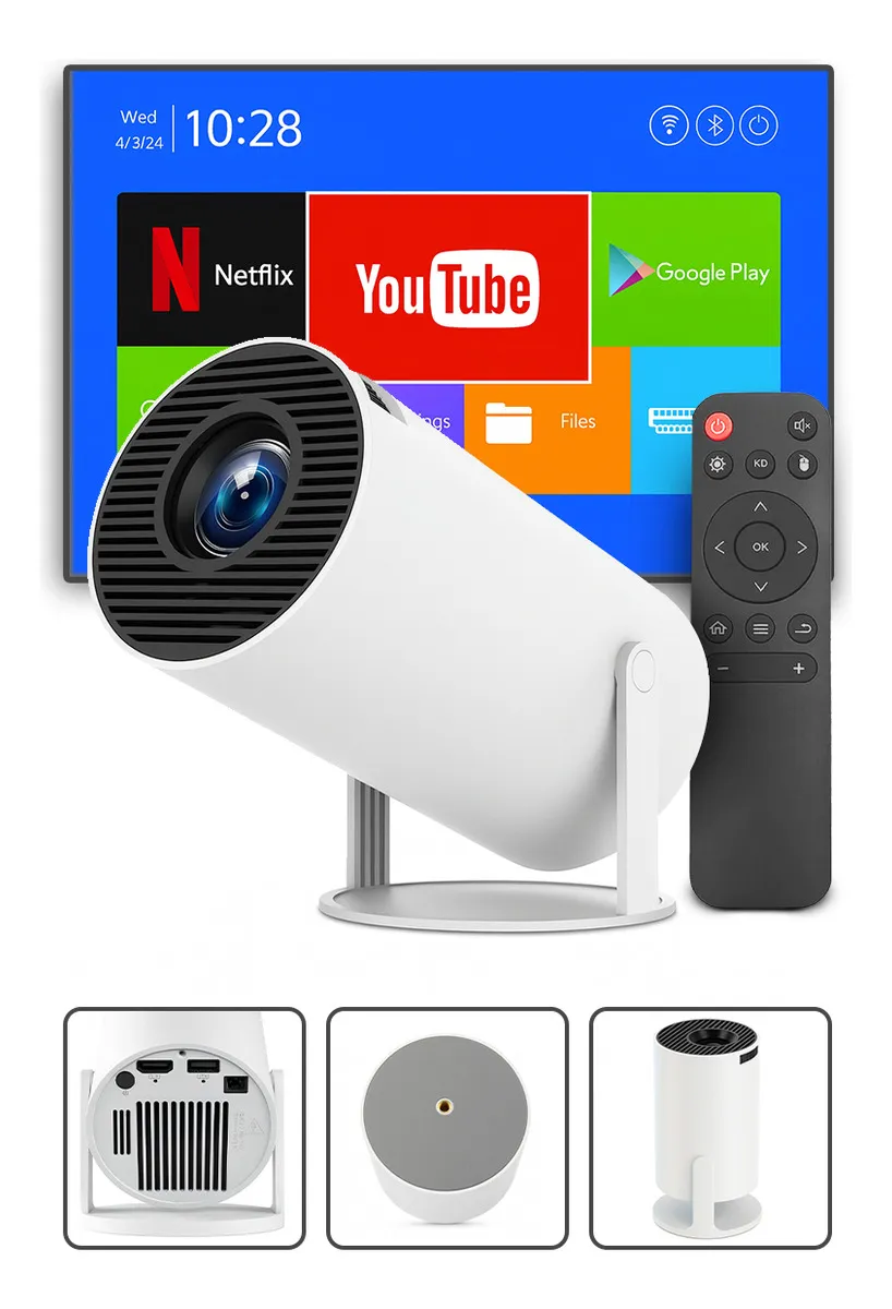 Smartprojetor Home Cinema 4K Projetor android Bahrein 11.0 resolução 4k hd bluetooth hdmi wifi